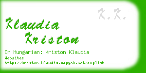 klaudia kriston business card